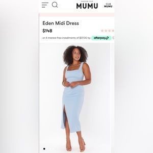 Show Me Your Mumu Edin Midi Dress - Steel Blue